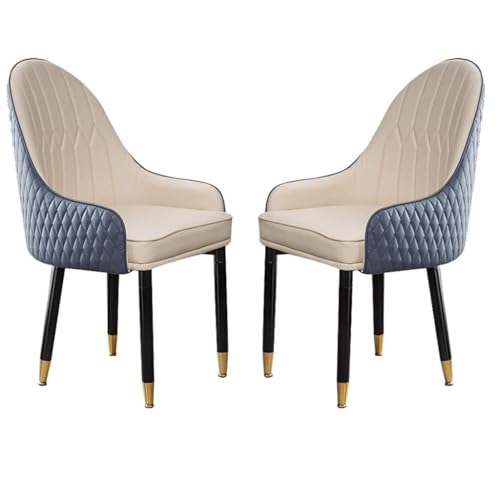 NMVAWIPT 2er-Set Esszimmerstühle, Küchensessel Aus Mikrofaserleder Mit Weich Gepolsterter Sitzfläche Und Beinen Buchenholz for Büro, Lounge, Schlafzimmer(Blue+beige) von NMVAWIPT