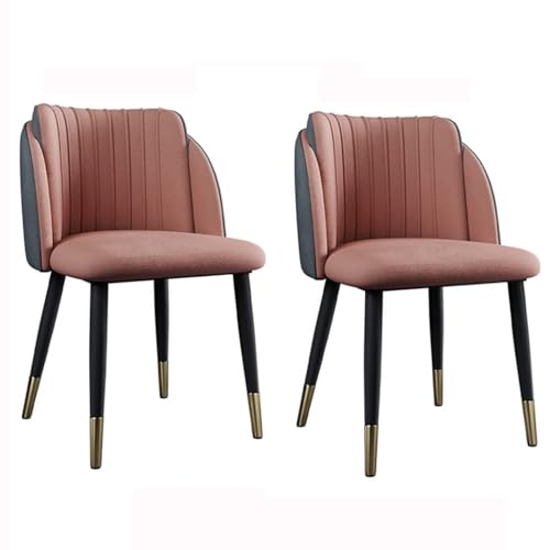 NMVAWIPT 2er-Set Esszimmerstühle Aus Samt Mit Beinen Kohlenstoffstahl, Moderne Sitzgelegenheiten for Küche Und Wohnzimmer(Pink) von NMVAWIPT