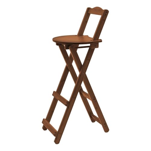 NMVAWIPT 2er-Set Klappbare Barhocker Aus Bambus Mit Rückenlehne Und Fußstütze, Tragbarer Hocker In Thekenhöhe for Das Frühstück Auf Dem Küchenbalkon(Coffee,29.5 IN) von NMVAWIPT