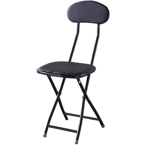 NMVAWIPT 2er-Set Klappstühle Mit Rückenlehne, Tragbare Leichte ESS- Und Bürostühle(Black) von NMVAWIPT