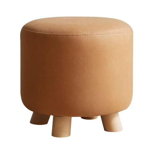 NMVAWIPT 2er-Set Kleine Fußhocker Aus Massiver Buche – Gepolsterte Ottomanenhocker Mit Holzbeinen for Schlafzimmer, Wohnzimmer, Eingangsbereich(Antique) von NMVAWIPT