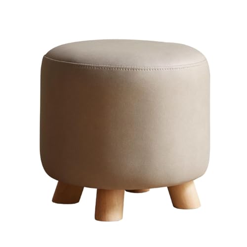 NMVAWIPT 2er-Set Kleine Fußhocker Aus Massiver Buche – Gepolsterte Ottomanenhocker Mit Holzbeinen for Schlafzimmer, Wohnzimmer, Eingangsbereich(Gray) von NMVAWIPT