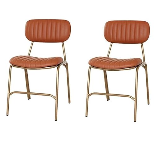 NMVAWIPT 2er-Set Moderne Esszimmerstühle Im Industriedesign, Metallzimmer, Offene Rückenlehne, Leder, Seitliche Armlehnen, Küchenmöbel(Brick Red) von NMVAWIPT