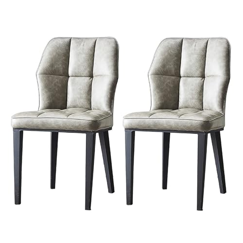 NMVAWIPT 2er-Set Moderne Esszimmerstühle | Sitzfläche Aus Dickem, Brotförmigem PU-Leder | Kissen Hochdichtem Schaumstoff | Stahlrahmen, Tragkraft 150 Kg(Style2) von NMVAWIPT