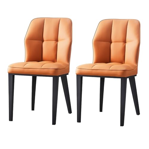 NMVAWIPT 2er-Set Moderne Esszimmerstühle | Sitzfläche Aus Dickem, Brotförmigem PU-Leder | Kissen Hochdichtem Schaumstoff | Stahlrahmen, Tragkraft 150 Kg(Style6) von NMVAWIPT