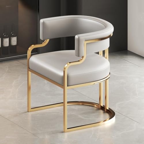NMVAWIPT 2er-Set - Moderner Wannensessel Mit Metallbeinen, Akzentstuhl Aus Kunstleder for Wohnzimmer Und Esszimmer(Light Grey) von NMVAWIPT