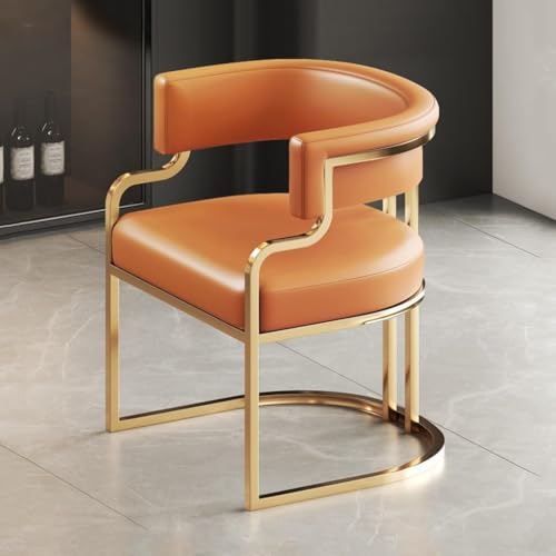 NMVAWIPT 2er-Set - Moderner Wannensessel Mit Metallbeinen, Akzentstuhl Aus Kunstleder for Wohnzimmer Und Esszimmer(Orange) von NMVAWIPT