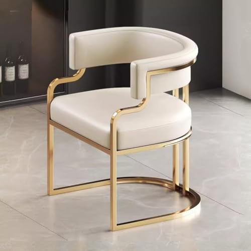 NMVAWIPT 2er-Set - Moderner Wannensessel Mit Metallbeinen, Akzentstuhl Aus Kunstleder for Wohnzimmer Und Esszimmer(White) von NMVAWIPT
