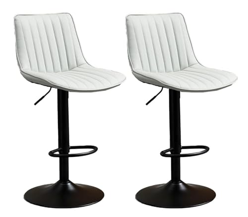 NMVAWIPT 2er-Set Verstellbare, Drehbare Barhocker Aus Leder Mit Fußstütze for Küche Oder Frühstückstheke(Black) von NMVAWIPT