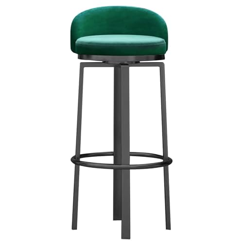 NMVAWIPT 360° Drehbare Barhocker Mit Rückenlehne for Zuhause, Pub, Insel, Esszimmer(Green 1 Pcs(Black Leg),65cm() von NMVAWIPT