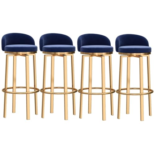 NMVAWIPT 360° Drehbarer Barhocker Aus Samt In Thekenhöhe, Moderner Barhocker Mit Goldenen Beinen for Kücheninsel/Esszimmerstuhl for Die Hausbar(4 Pcs,65cm(25.6in)) von NMVAWIPT