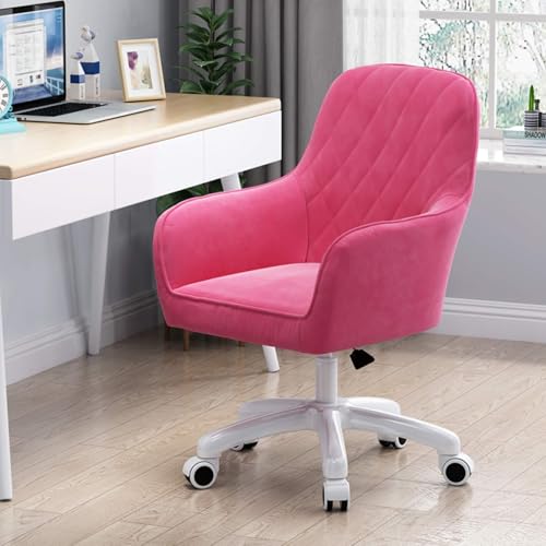 NMVAWIPT 360° Drehbarer Bürostuhl, Ergonomische Schreibtischstühle Mit Stummen Rollen Und Einstellbarer Höhe(Pink) von NMVAWIPT