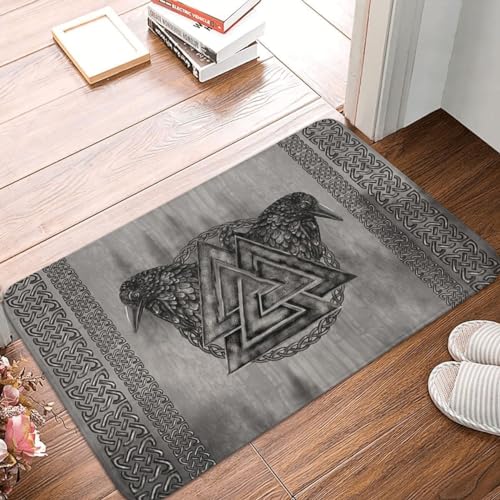 NMVAWIPT 3D Druck Viking Soft Flannel Fußmatte, High Traffic Areas Eingang Willkommen Matten, Innen-Dekor-Teppich, Absorbierende, rutschfeste Badvorleger Türmatte(Color:Style10,Size:40 * 60cm) von NMVAWIPT