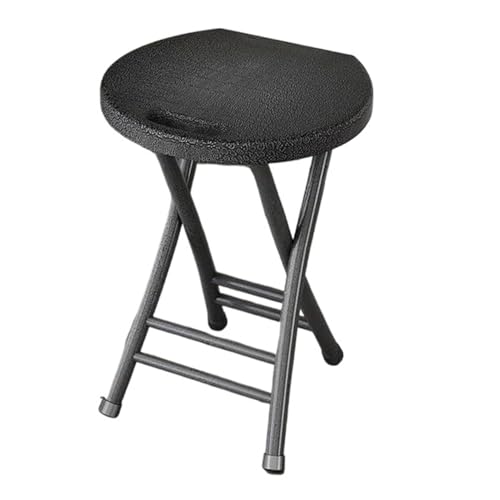NMVAWIPT 4 Stück Camping-Klapphocker Aus Kunststoff Mit Griff, Tragbare, Langlebige Bar- Und Esszimmerstühle for Den Außenbereich(Black) von NMVAWIPT
