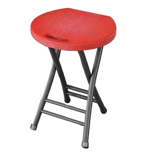 NMVAWIPT 4 Stück Camping-Klapphocker Aus Kunststoff Mit Griff, Tragbare, Langlebige Bar- Und Esszimmerstühle for Den Außenbereich(Red) von NMVAWIPT