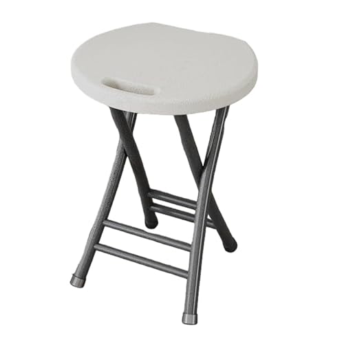 NMVAWIPT 4 Stück Camping-Klapphocker Aus Kunststoff Mit Griff, Tragbare, Langlebige Bar- Und Esszimmerstühle for Den Außenbereich(White) von NMVAWIPT