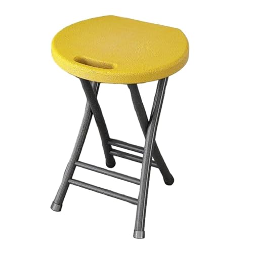 NMVAWIPT 4 Stück Camping-Klapphocker Aus Kunststoff Mit Griff, Tragbare, Langlebige Bar- Und Esszimmerstühle for Den Außenbereich(Yellow) von NMVAWIPT