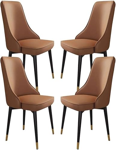 NMVAWIPT 4 Stück Dunkelgrüne Esszimmerstühle Mit PU-Ledersitz Und Schwarzen Metallbeinen for Küche Wohnzimmer(Coffee,Golden Feet) von NMVAWIPT