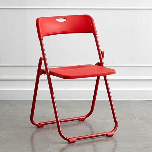 NMVAWIPT 4 Stück - Klappbarer Kunststoffstuhl for Das Büro Im Freien, Den Schlafsaal(Red) von NMVAWIPT