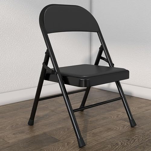 NMVAWIPT 4 Stück Klappstühle Mit Einfacher Rückenlehne, Einfaches Design for Das Home Office, Wohnheim, Esszimmer, Arbeitszimmer(Black) von NMVAWIPT