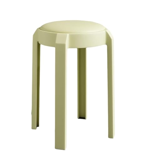 NMVAWIPT 4 Stück - Küchenhocker Aus Kunststoff, Stapelbarer Esszimmerstuhl, Gepolsterte Barhocker for Die Theke, Tragbar Wohnheim, Schminktisch, Schlafzimmer, Veranstaltung(Green) von NMVAWIPT