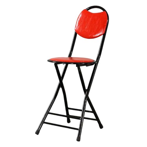 NMVAWIPT 4 Stücke Faltbare Esszimmer Stuhl Mit Gepolsterte Sitz Tragbare Bar Hocker for Home Office Küche(Red 1) von NMVAWIPT