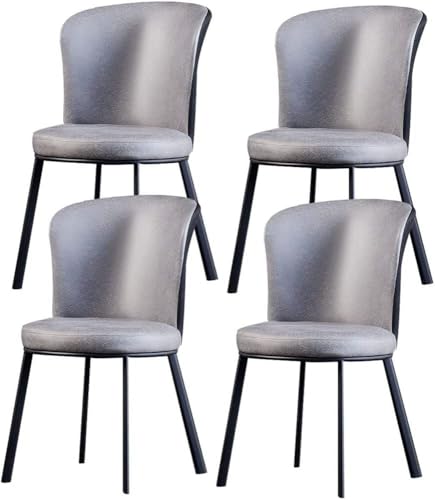 NMVAWIPT 4 Stücke Moderne Nubuk Leder Esszimmer Stühle Mit Carbon Stahl Beine for Küche Wohnzimmer(Gray) von NMVAWIPT