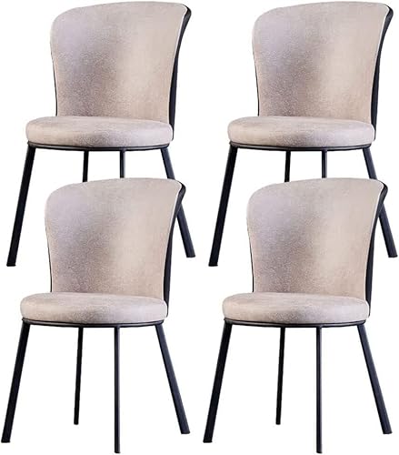 NMVAWIPT 4 Stücke Moderne Nubuk Leder Esszimmer Stühle Mit Carbon Stahl Beine for Küche Wohnzimmer(Offwhite) von NMVAWIPT
