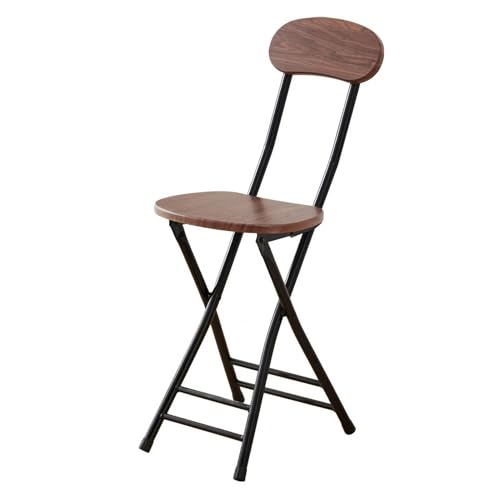 NMVAWIPT 4-teilig - Klappbarer Barhocker, Küchenfrühstücksstuhl Mit Rückenlehne Und Fußstütze(Walnut) von NMVAWIPT