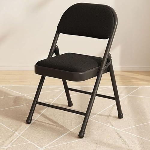 NMVAWIPT 4-teiliger Esszimmerstuhl, Moderne Gepolsterte Klappstühle Mit Kissen Und Metallbeinen, Tragbare Seite for Küche Zuhause(Textured Black,Typ A) von NMVAWIPT