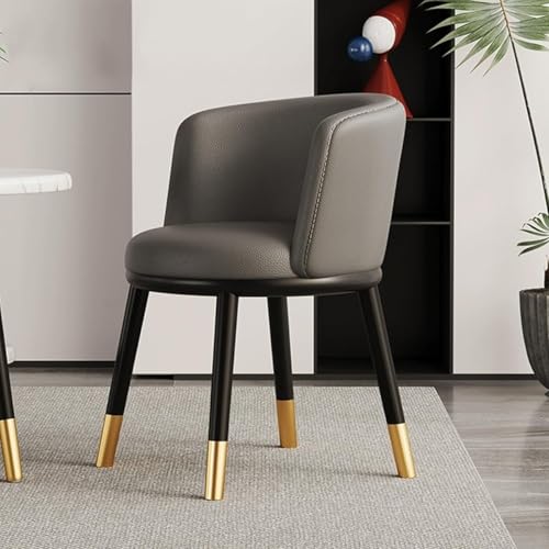 NMVAWIPT 4-teiliger Ledersessel, Lobby-Stuhl for Schlafzimmer, Arbeitszimmer, Schreibtisch, Moderne Esszimmerstühle for Küche Und Restaurant(Dark Grey) von NMVAWIPT