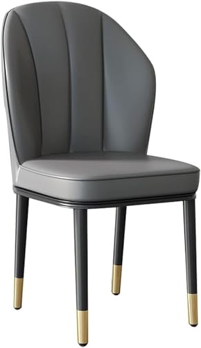 NMVAWIPT 4-teiliges Esszimmerstuhl-Set, Moderner, Gepolsterter Sitz Aus PU-Leder Mit Hoher Rückenlehne Und Metallbeinen Kohlenstoffstahl for Private Gewerbliche Restaurants(Gray) von NMVAWIPT
