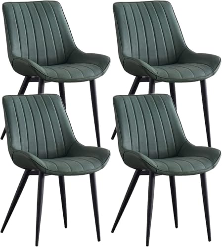 NMVAWIPT 4-teiliges Esszimmerstuhl-Set Mit Ergonomischer Rückenlehne – Seitenstühle Aus PU-Leder for Das Küchencafé(Green) von NMVAWIPT