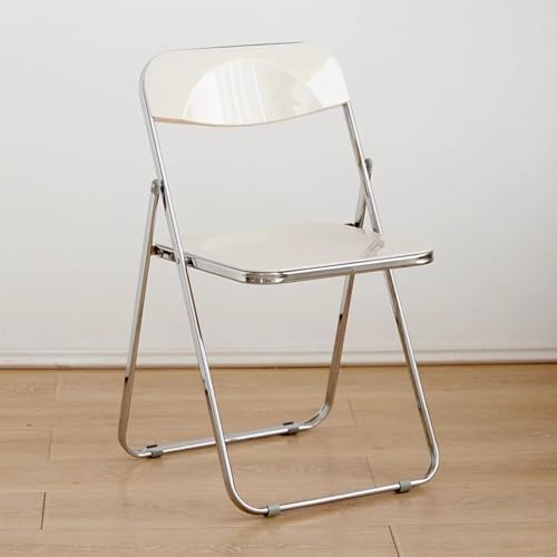 NMVAWIPT 4-teiliges Klappbares Bürostuhl-Set, Stapelbarer Esszimmerstuhl Mit Gepolsterter Sitzfläche, 204 Kg Tragkraft, Keine Montage Erforderlich(White) von NMVAWIPT