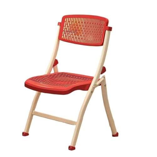 NMVAWIPT 4er-Pack Klappbare Esszimmerstühle Aus Kunststoff – 18 Zoll Leichtes Event Mit Rückenlehne, Hohldesign for Büro, Küche, Konferenzräume(Red) von NMVAWIPT