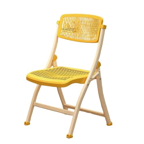 NMVAWIPT 4er-Pack Klappbare Esszimmerstühle Aus Kunststoff – 18 Zoll Leichtes Event Mit Rückenlehne, Hohldesign for Büro, Küche, Konferenzräume(Yellow) von NMVAWIPT