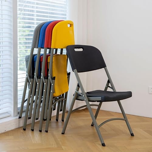 NMVAWIPT 4er-Pack Klappstühle Aus Kunststoff Mit Stahlrahmen, Stapelbare Und Tragbare Bürostühle for Den Innen- Außenbereich(F) von NMVAWIPT