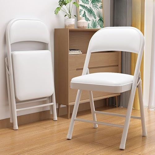 NMVAWIPT 4er-Pack Moderne, Klappbare Konferenz-Bürostühle Mit Rückenlehne – Leichte, Gepolsterte Sitzfläche, Ideal for Besprechungsräume Und Bibliotheken(White) von NMVAWIPT