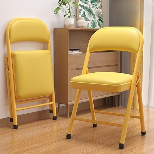 NMVAWIPT 4er-Pack Moderne, Klappbare Konferenz-Bürostühle Mit Rückenlehne – Leichte, Gepolsterte Sitzfläche, Ideal for Besprechungsräume Und Bibliotheken(Yellow) von NMVAWIPT
