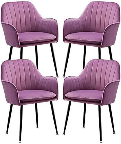 NMVAWIPT 4er-Pack Moderne Esszimmerstühle Aus Samt Mit Metallbeinen Und Armlehnen for Die Küche(Purple) von NMVAWIPT