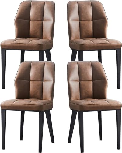 NMVAWIPT 4er-Pack Moderne Esszimmerstühle Mit PU-Ledersitz Und Beinen Aus Kohlenstoffstahl for Küche Wohnzimmer(Brown) von NMVAWIPT
