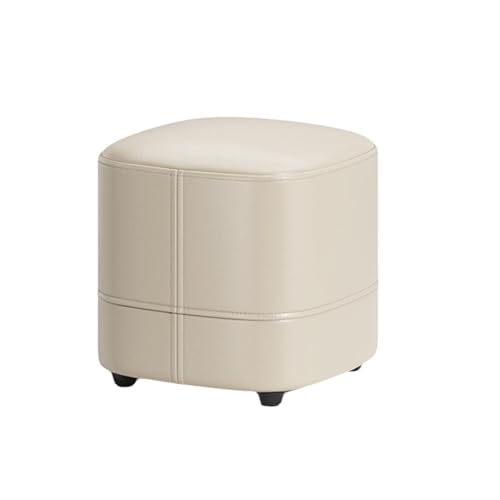 NMVAWIPT 4er-Pack Quadratische Hocker Aus PU-Leder, Stapelbare Fußstützen Mit Rutschfesten Beinen for Das Wohnzimmer(Beige) von NMVAWIPT