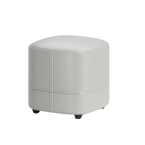 NMVAWIPT 4er-Pack Quadratische Hocker Aus PU-Leder, Stapelbare Fußstützen Mit Rutschfesten Beinen for Das Wohnzimmer(Gray) von NMVAWIPT