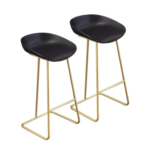 NMVAWIPT 4er-Set Barhocker for Home Office Kitchen Club, Esszimmerstühle Ohne Armlehnen Mit Metallbeinen Und PP-Sitzfläche, Moderne In Thekenhöhe(Black,70cm) von NMVAWIPT