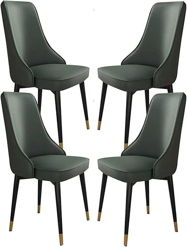 NMVAWIPT 4er-Set Esszimmerstühle Aus Mikrofaser-Leder – Moderne Küchen- Und Wohnzimmerstühle Mit Stabilen Beinen Karbonstahl(Dark Green) von NMVAWIPT