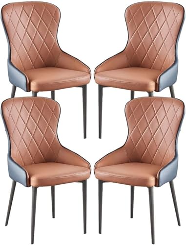NMVAWIPT 4er-Set Esszimmerstühle for Die Küche, Technostoff, Stabile Beine Aus Kohlenstoffstahl, Lounge-Theke Das Wohnzimmer(Color 1) von NMVAWIPT