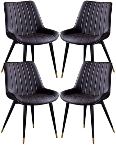 NMVAWIPT 4er-Set Esszimmerstühle for Die Kücheninsel, Kunst-PU-Leder, Seitlicher Akzent Wohnzimmerlounge(Camel) von NMVAWIPT
