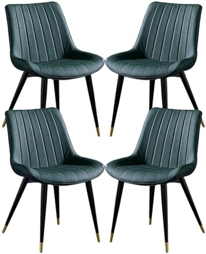 NMVAWIPT 4er-Set Esszimmerstühle for Die Kücheninsel, Kunst-PU-Leder, Seitlicher Akzent Wohnzimmerlounge(Green) von NMVAWIPT