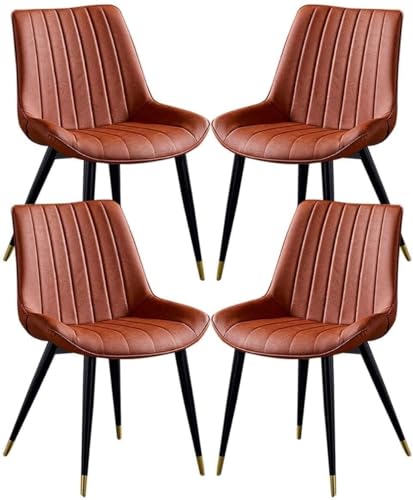 NMVAWIPT 4er-Set Esszimmerstühle for Die Kücheninsel, Kunst-PU-Leder, Seitlicher Akzent Wohnzimmerlounge(Orange) von NMVAWIPT
