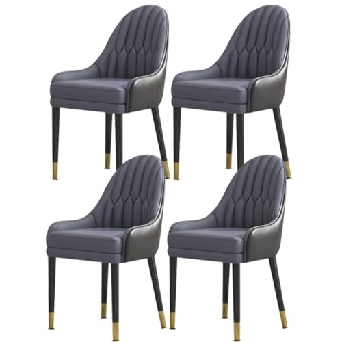 NMVAWIPT 4er-Set Gepolsterte Stühle for Küche Und Esszimmer, Beine Aus Massivholz, Modernes Wohnzimmer, PU-Leder, Hohe Rückenlehne, Weicher Sitz(Color 10) von NMVAWIPT